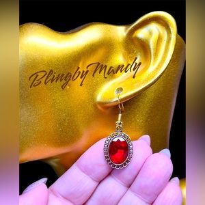 Pretty red dangle earrings